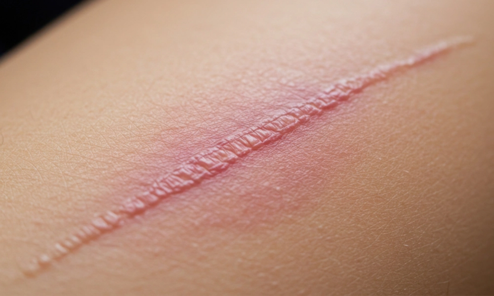 جای زخم روی پوست روشن