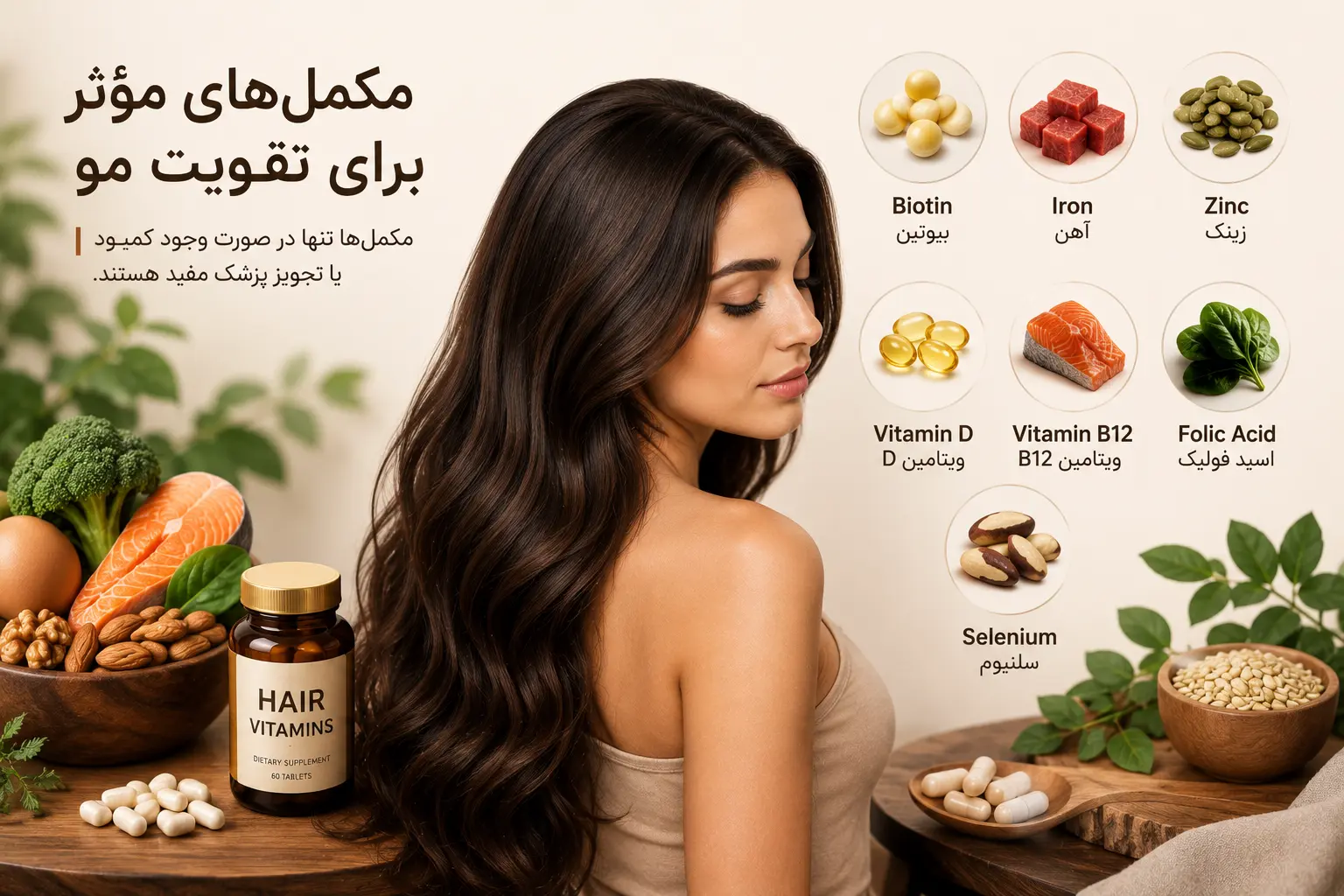 مکمل_های مؤثر برای تقویت مو