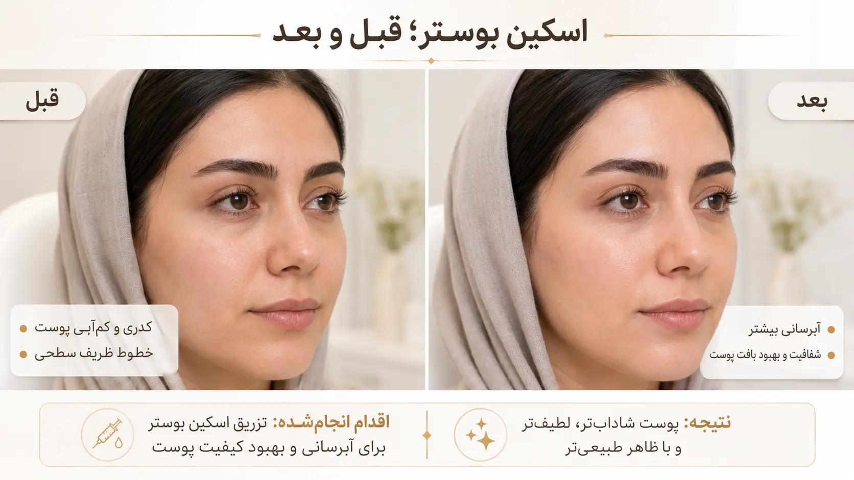 اسکین بوستر؛ قبل و بعد
