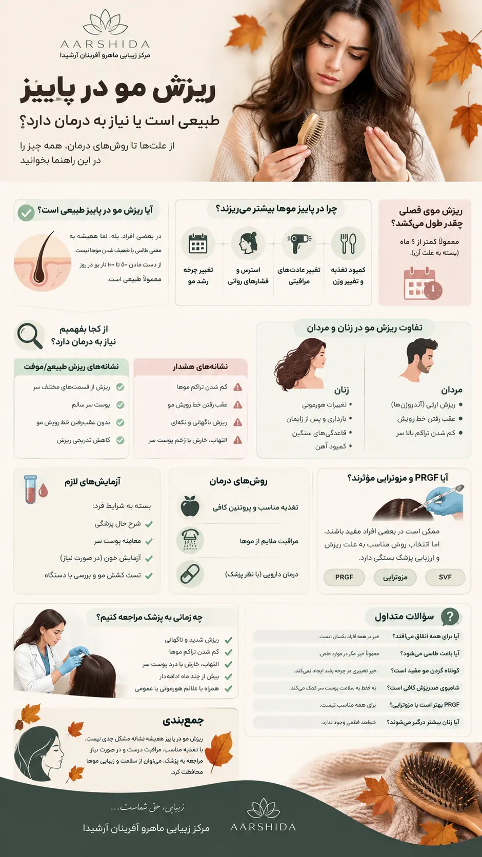ریزش مو در پاییز و ریزش موی فصلی